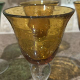 Set of Six Colored Stemmed Glass Goblets - thumbnail 6 of 7