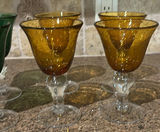 Set of Six Colored Stemmed Glass Goblets - thumbnail 2 of 7