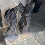 Pair of Angel Statues and Decorative Planter - thumbnail 1 of 12