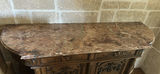 Ornate Wooden Sideboard Cabinet with Marble Top - thumbnail 2 of 10