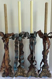 Set of Four Decorative Candle Holders with Taper Candles - thumbnail 1 of 6