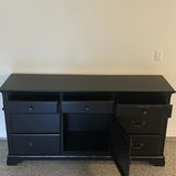 Black Sideboard Cabinet with Drawers and Door - thumbnail 2 of 7