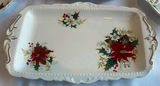 Vintage Holiday Floral Serving Platters, Tiered Stands, Bowls, and Candle Holders - thumbnail 7 of 12