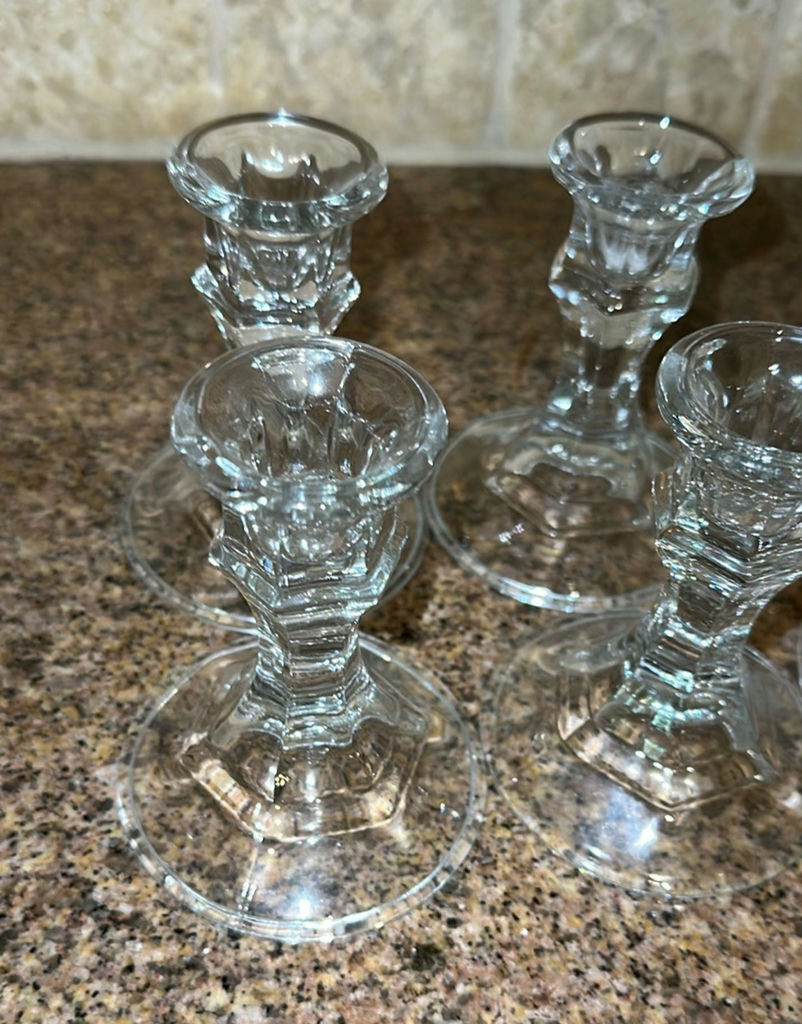 Set of Eight Clear Glass Candlestick Holders - image 2 of 5
