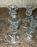 Set of Eight Clear Glass Candlestick Holders - thumbnail 2 of 5