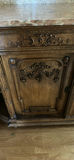 Ornate Wooden Sideboard Cabinet with Marble Top - thumbnail 3 of 10