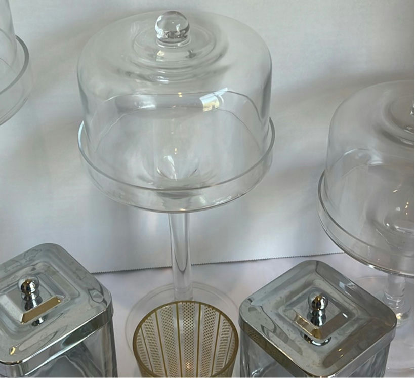 Glass Pedestal Display Stands, Canisters, Decorative Box, and Tumbler - image 4 of 8