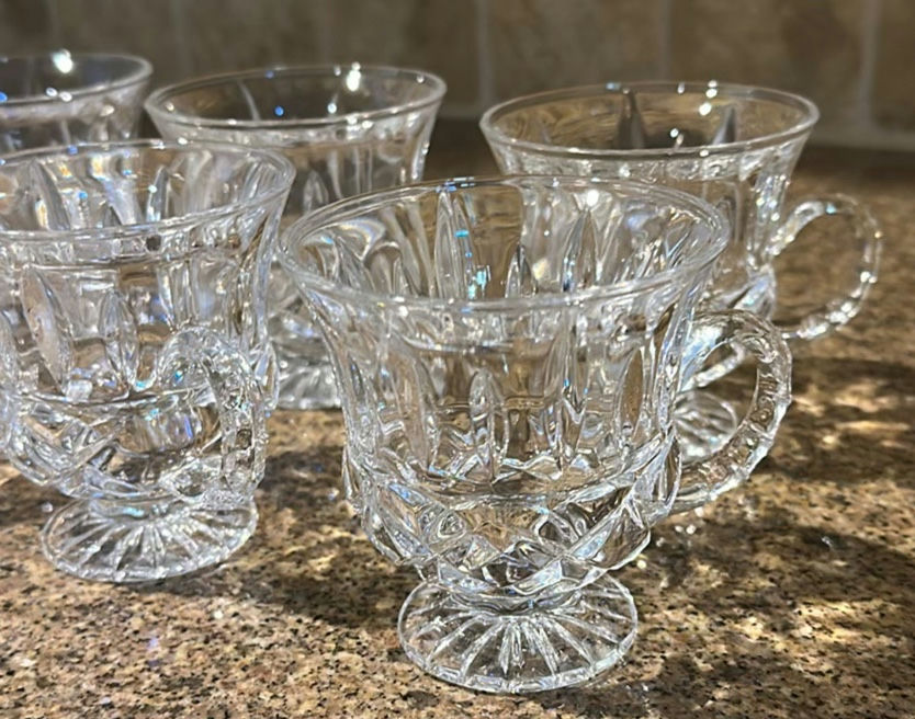 Set of Clear Glass Pedestal Cups - image 5 of 5