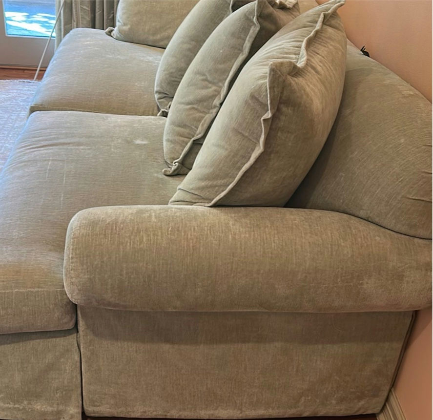 Light Gray Upholstered Sofa with Pillows - image 2 of 5