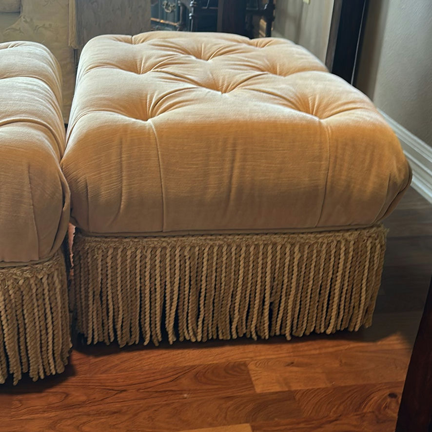 Pair of Tufted Upholstered Ottomans - image 4 of 7