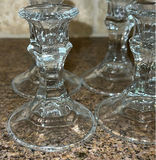 Set of Eight Clear Glass Candlestick Holders - thumbnail 4 of 5