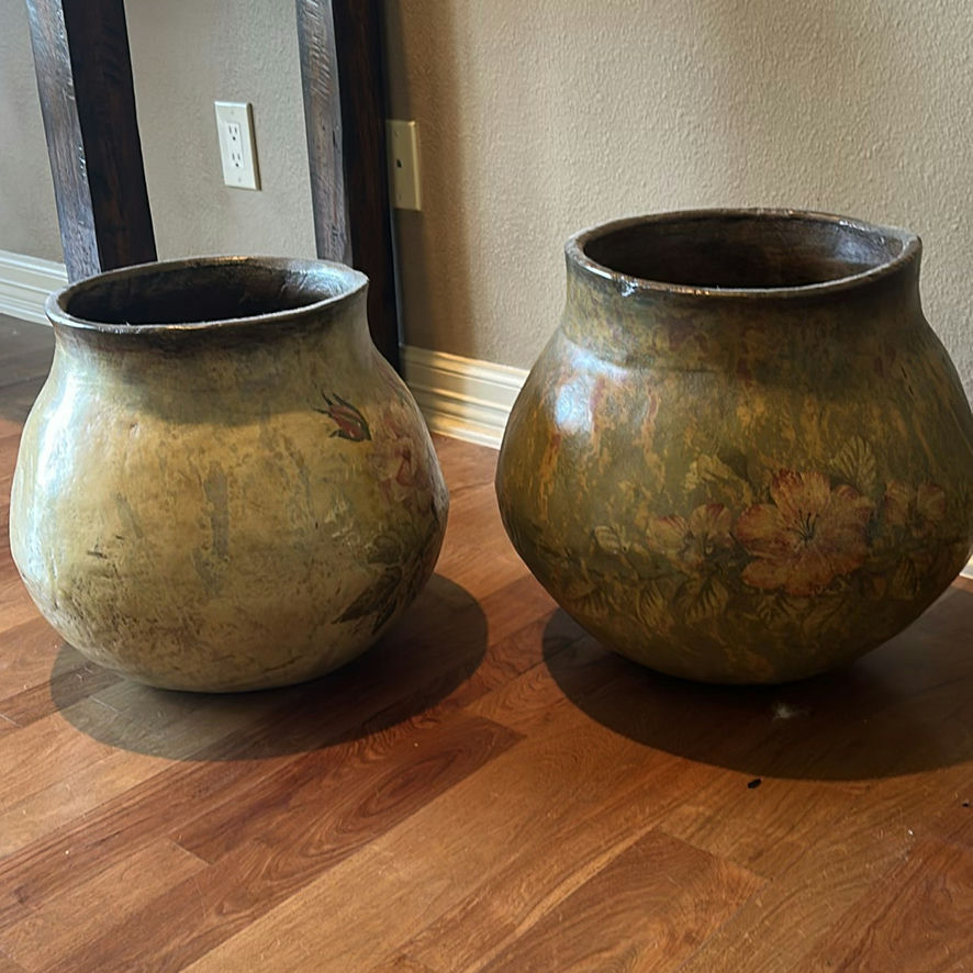 Two Decorative Floral Planters - image 6 of 6