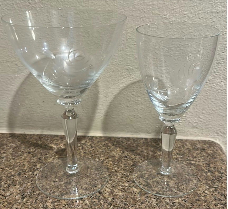 Set of Etched Stemmed Glassware - image 7 of 7