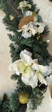 Artificial Holiday Garland with White Flowers and Pinecones - thumbnail 2 of 5