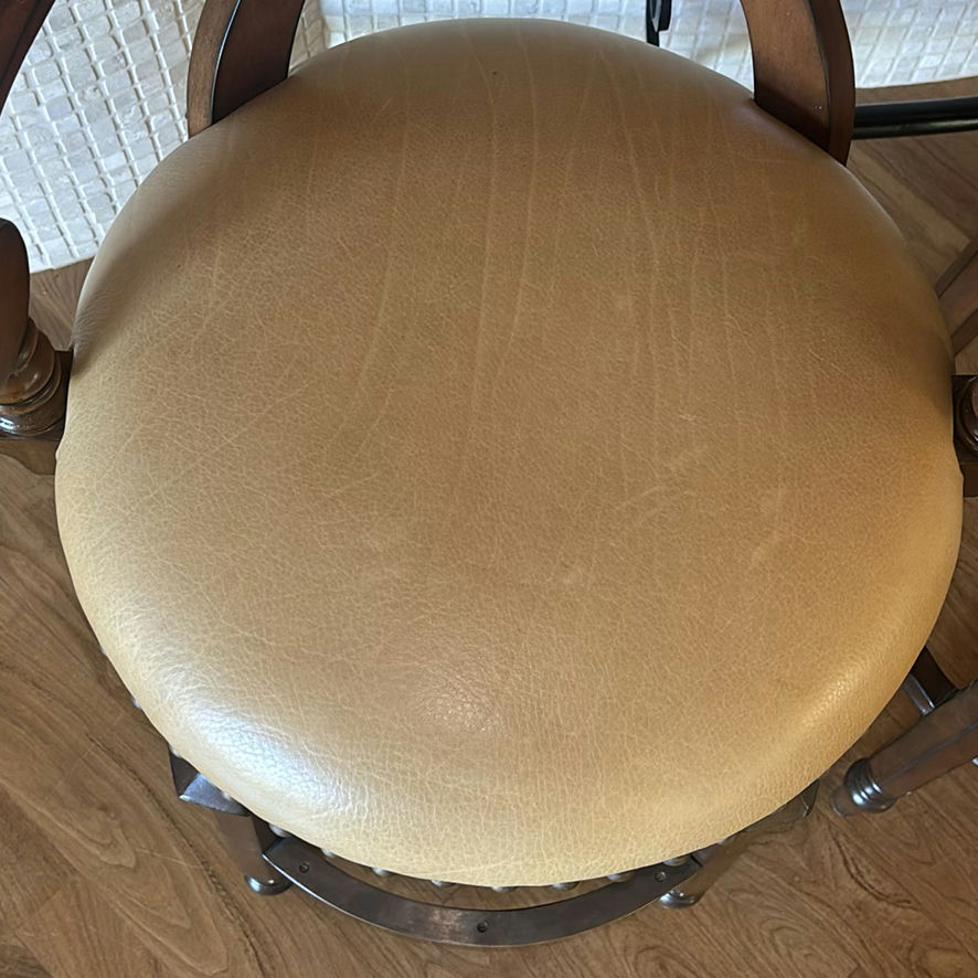 Set of Three Wooden Swivel Bar Stools - image 7 of 7
