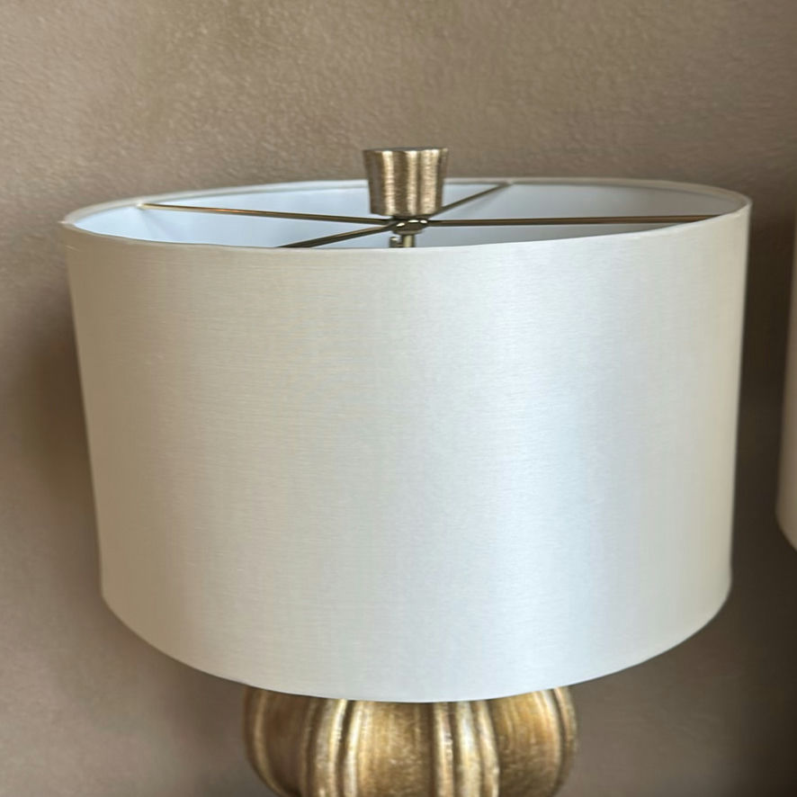 Pair of Table Lamps with White Drum Shades - image 4 of 6