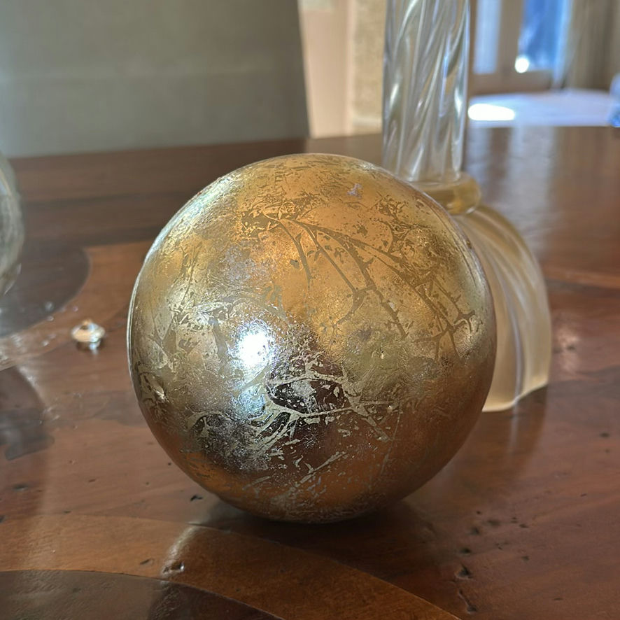 Glass Decorative Bowl, Candle Holders, and Assorted Ornaments - image 7 of 8