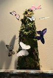 Decorative Wall Shelf with Moss Topiary and Butterfly Accents - thumbnail 3 of 8