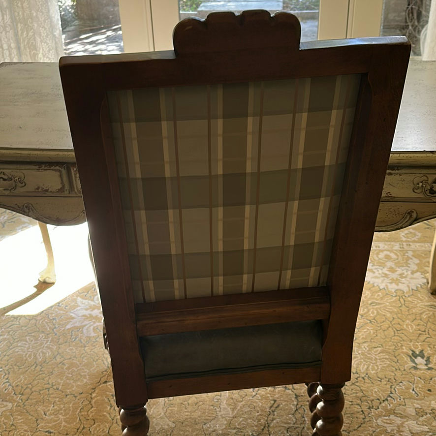 Distressed Wood Writing Desk and Upholstered Chair - image 2 of 6