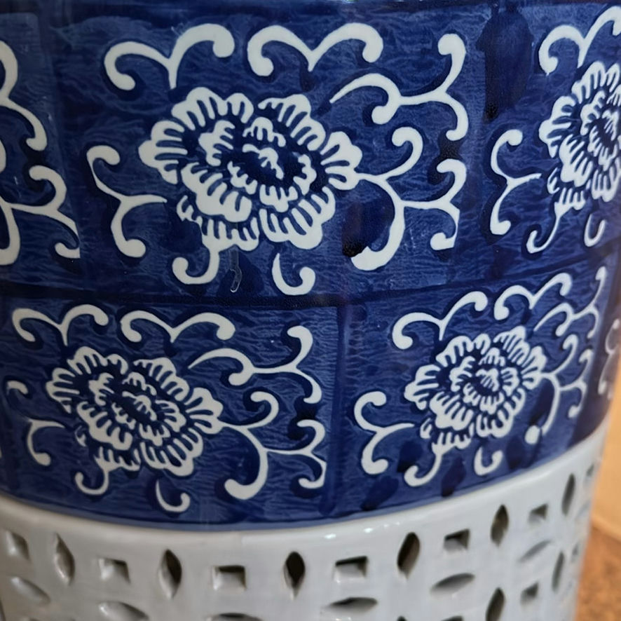 Blue and White Ceramic Garden Stool - image 4 of 4