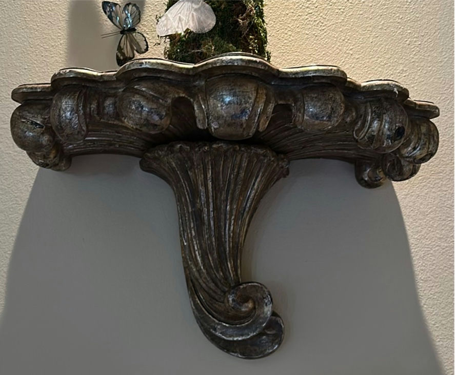 Decorative Wall Shelf with Moss Topiary and Butterfly Accents - image 4 of 8