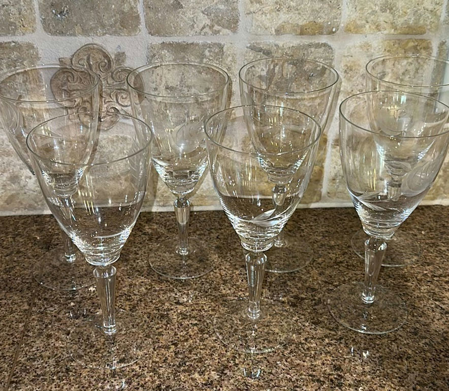 Set of Stemmed Glass Goblets - image 1 of 9