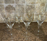 Set of Stemmed Glass Goblets - thumbnail 1 of 9