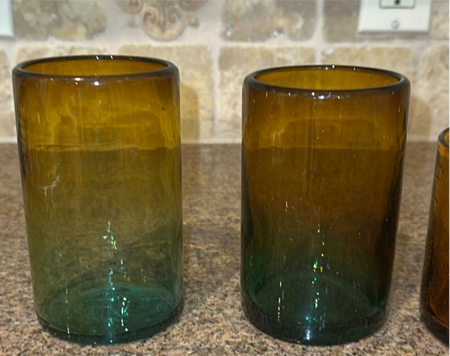Set of Five Colored Glass Tumblers - image 4 of 5