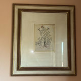 Round Wall Mirror and Two Framed Botanical Prints - thumbnail 6 of 7