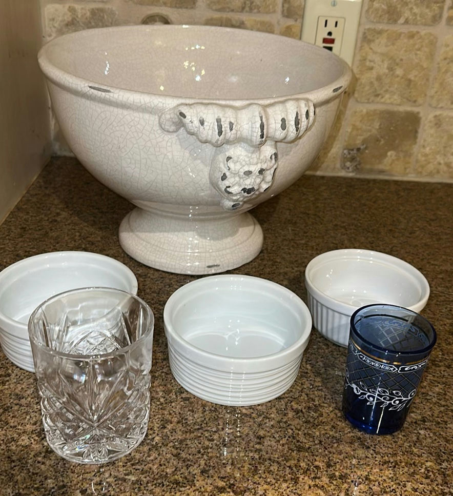 Ceramic Bowls and Decorative Drinking Glasses - image 1 of 7