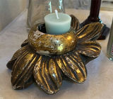 Glass Vase, Candle Holders, and Religious Prayer Candle - thumbnail 2 of 5
