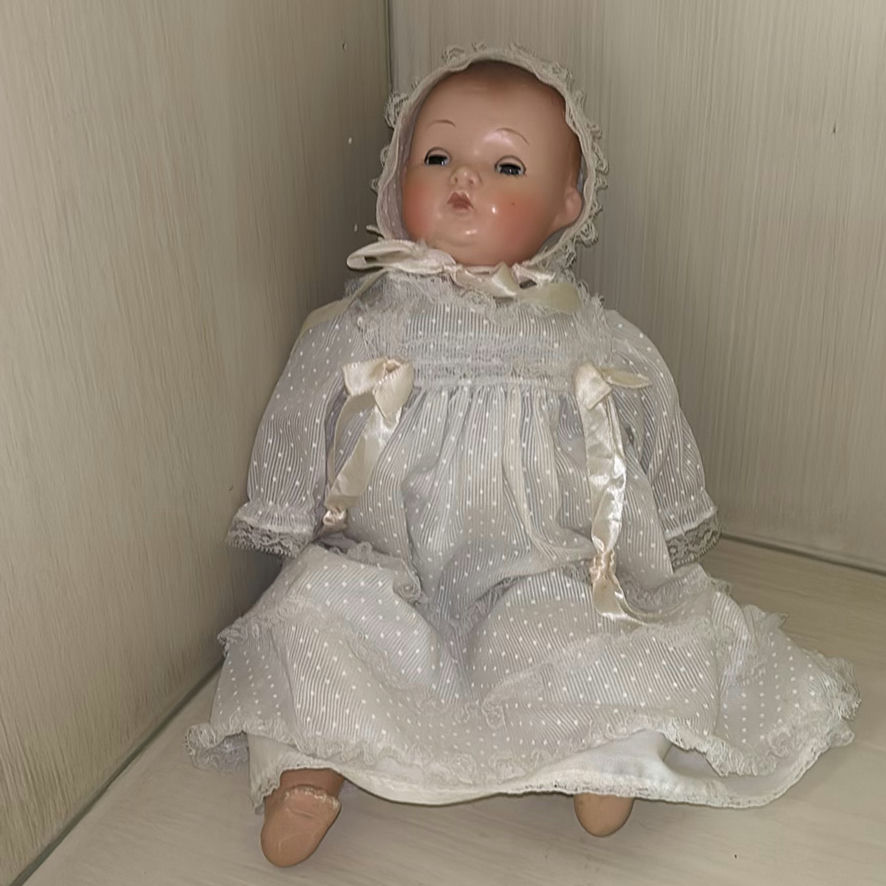Porcelain Doll, Woven Basket, Vase, and Framed Angel Print - image 5 of 9