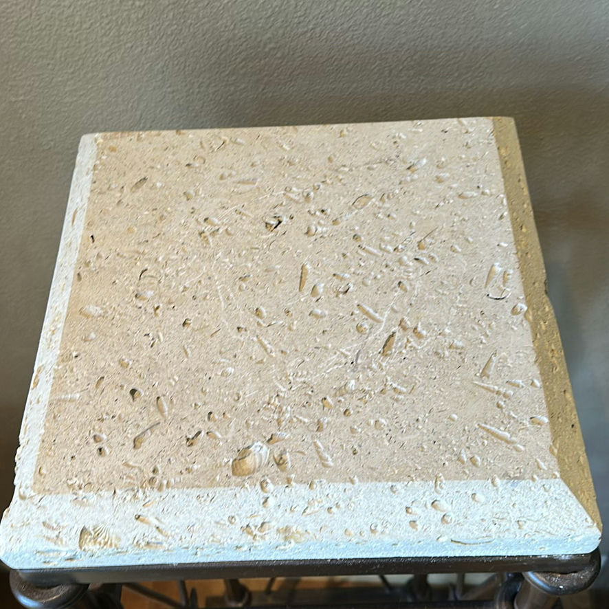 Metal Pedestal Plant Stand with Stone Top - image 5 of 11