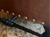 Brown Leather Wingback Armchair with Pillow - thumbnail 5 of 7