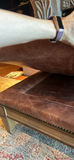 Brown Leather Upholstered Ottoman - thumbnail 5 of 9