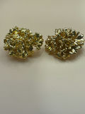 Vintage Brutalist Gold Toned Pierced Earrings - thumbnail 2 of 8