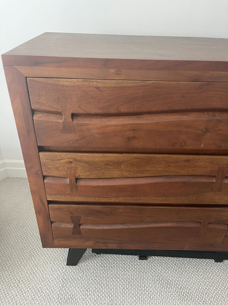 Structube Acacia Wood Dresser 6 Drawers - image 9 of 11