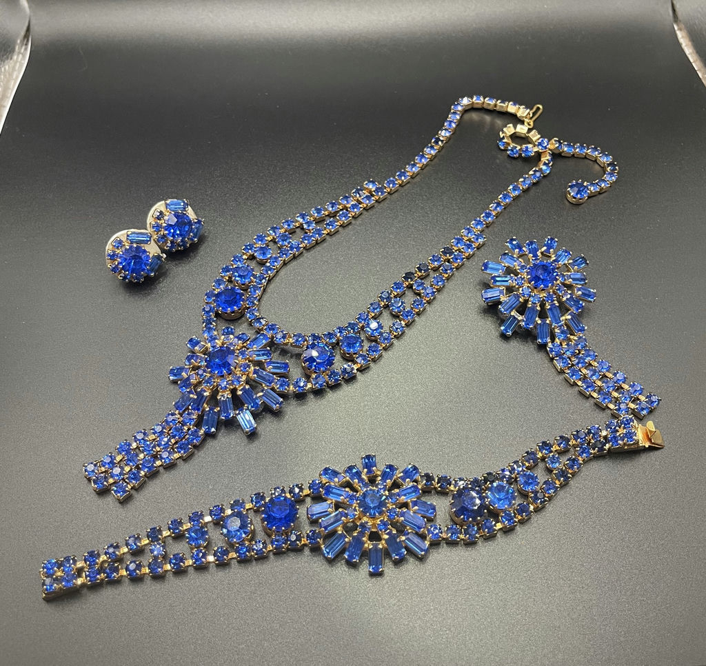 Blue Rhinestone Jewelry Set - image 1 of 15