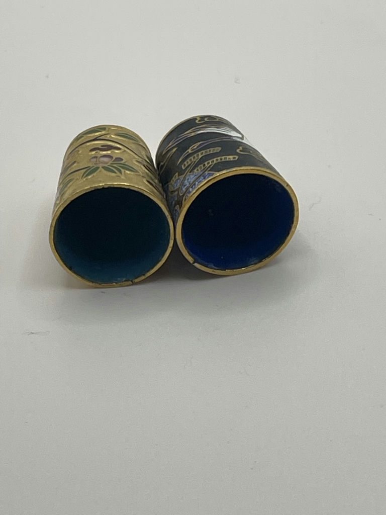 Pair of Decorative Cloisonne Enamel Thimbles - image 5 of 6