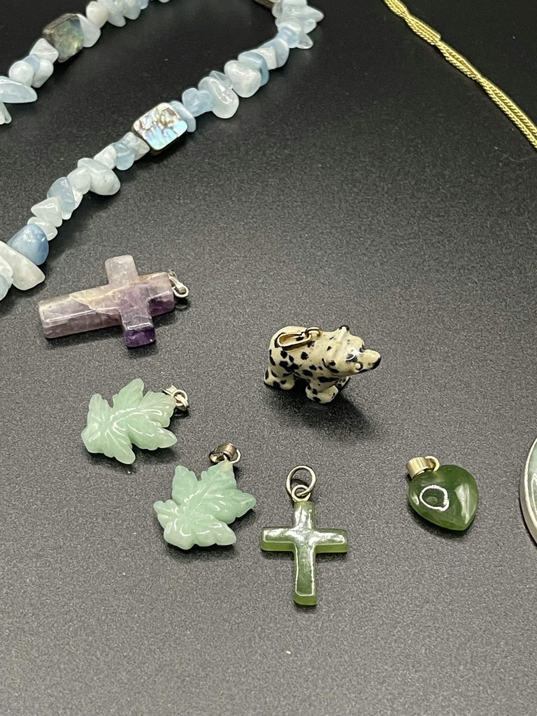 Aquamarine Necklace, Amerik Gold Chain And More - image 3 of 11