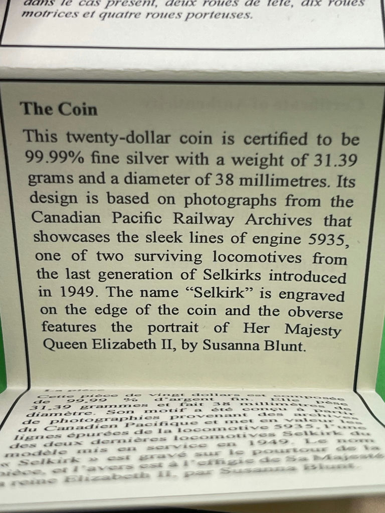 2010 $20 FIne Silver Coin -Selkirk - image 8 of 9