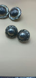 Silver toned clip On Vintage earrings - thumbnail 2 of 10