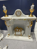 White and Gold Santa Figurine with Fireplace and Armchair Decor Set - thumbnail 11 of 13