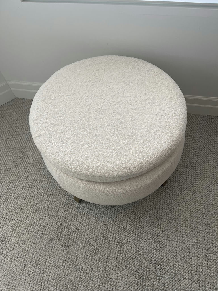 White Storage Pouf - image 6 of 6