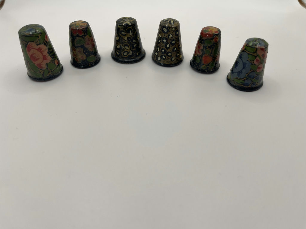 Six Decorative Floral Thimbles - image 1 of 7