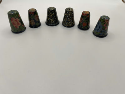 Six Decorative Floral Thimbles - Image 1 of 7