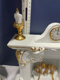 White and Gold Santa Figurine with Fireplace and Armchair Decor Set - thumbnail 7 of 13