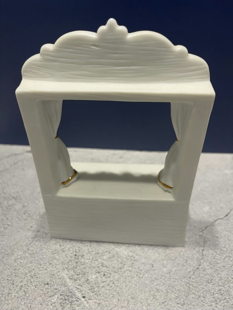 White Ceramic Christmas Tree and Nutcracker Arch Figurine - image 9 of 9
