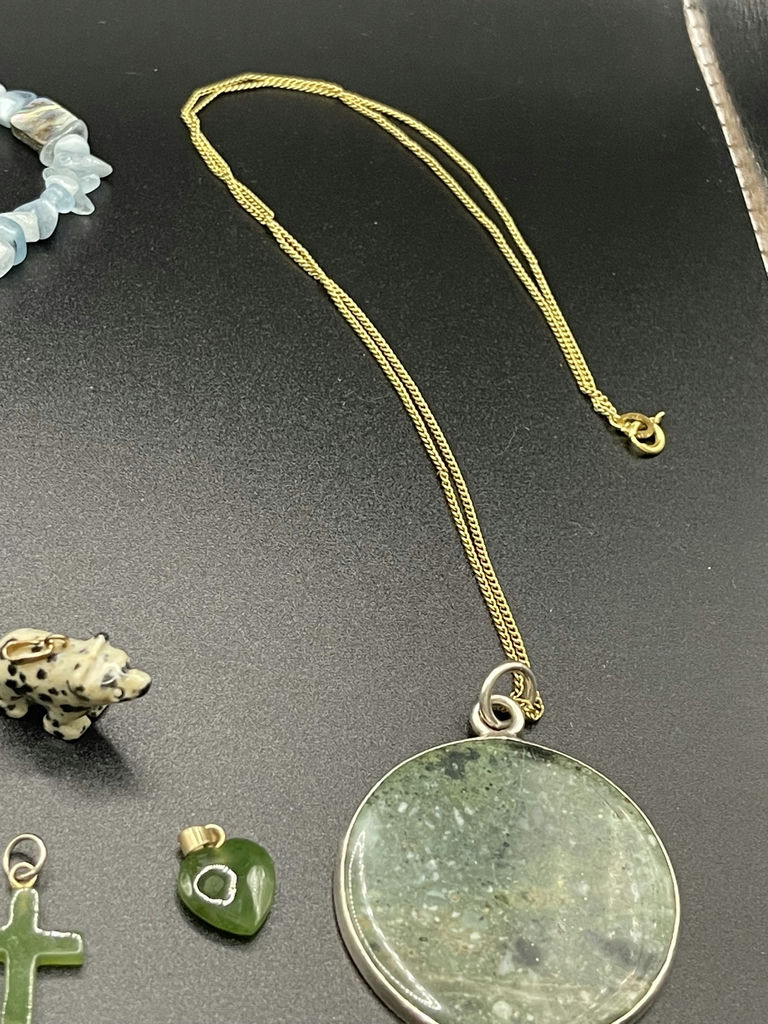 Aquamarine Necklace, Amerik Gold Chain And More - image 5 of 11