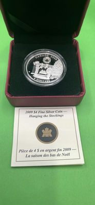 2009 $4 FIne Silver Coin Hanging The Stockings - Image 1 of 6